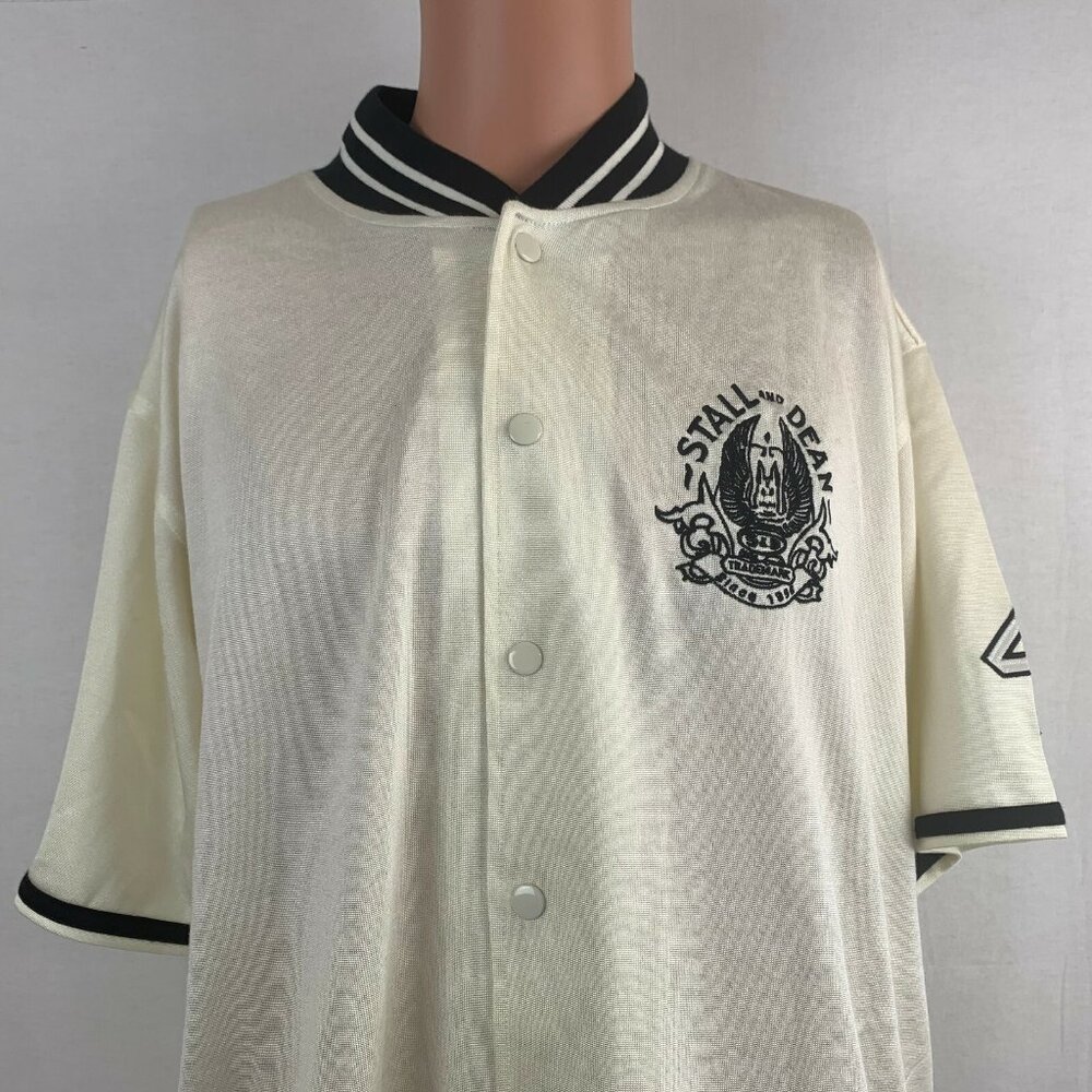 Stall And Dean Basketball Warm Up Jacket Mens Size XL White Tear Away